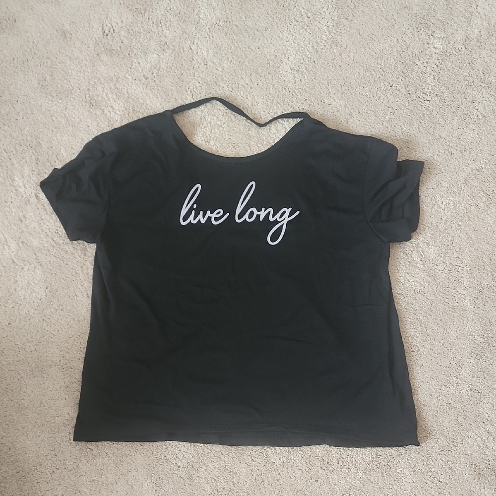 Black Graphic Tee - Live Long